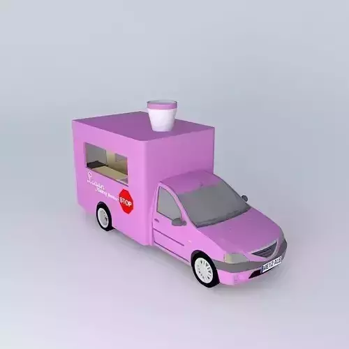 Dacia Logan Catering Truck Free 3D model