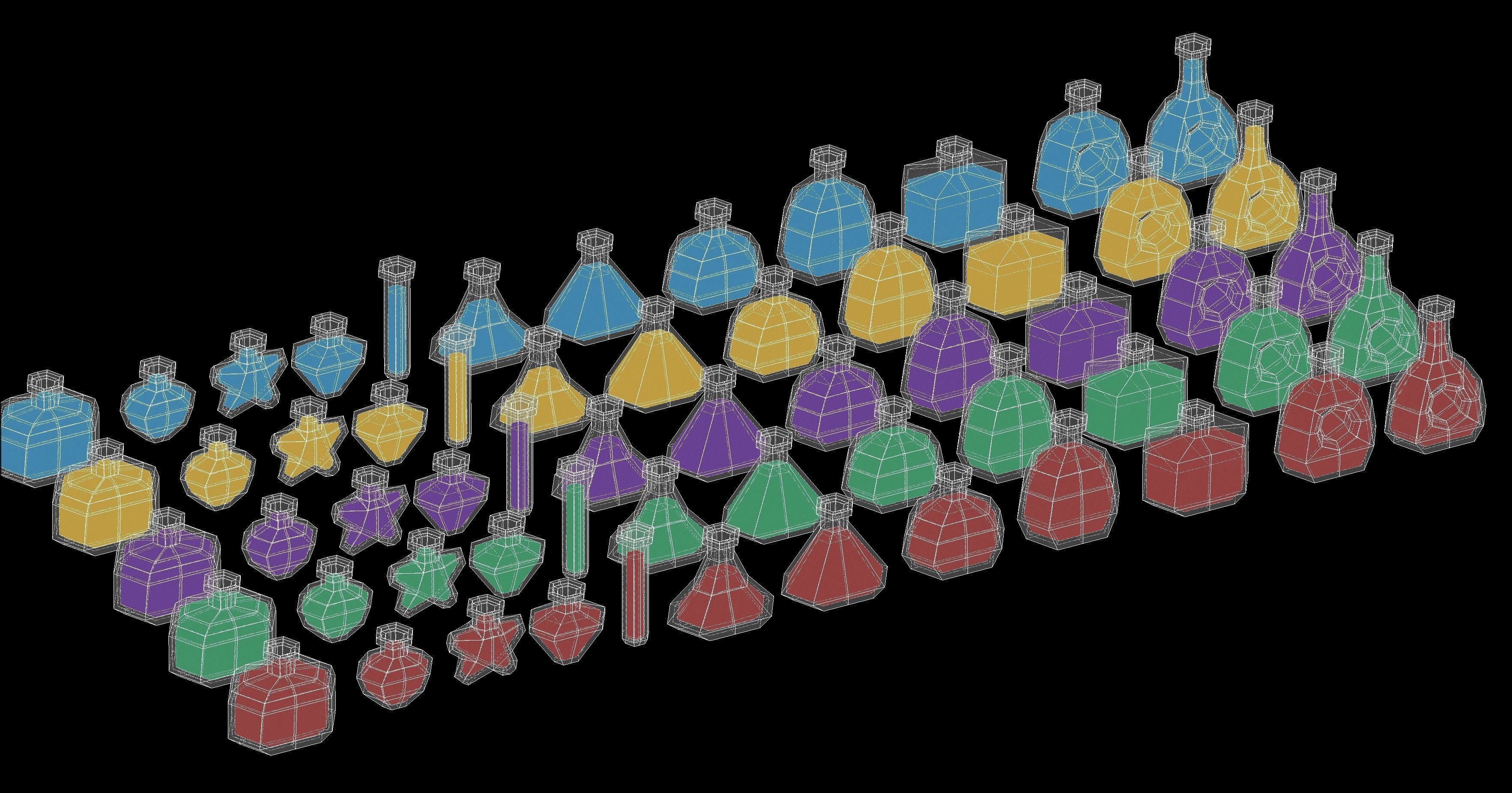 Low-Poly Potion Pack Low-poly 3D model_1