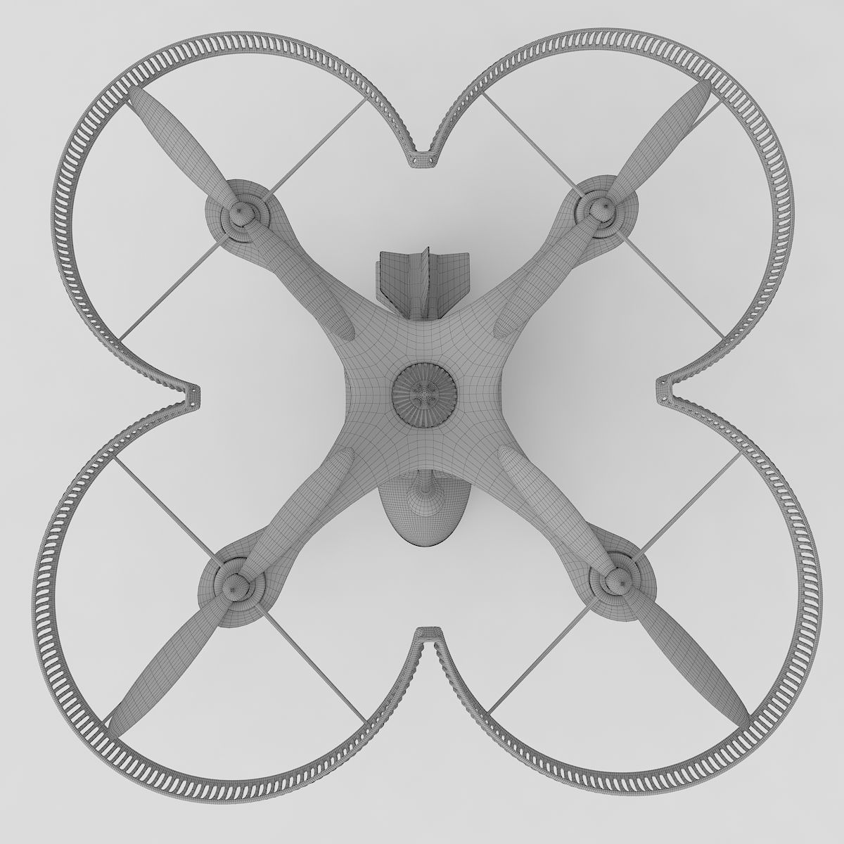 Military drone quadcopter with bomb 3D model_11