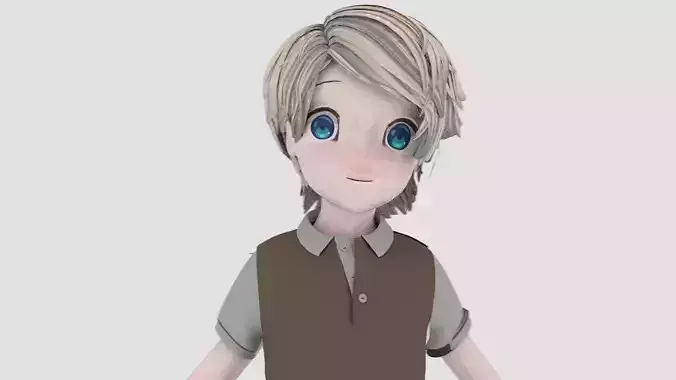 Boy 3d model cartoon