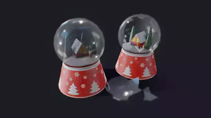 Snow Globe Low-poly 3D model