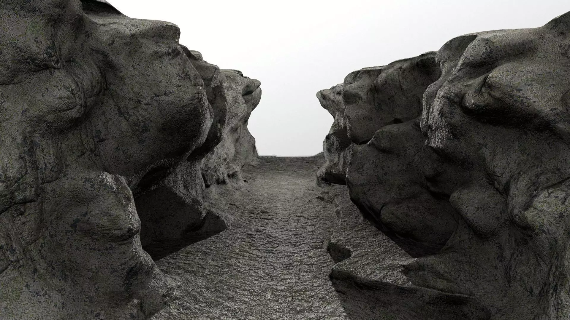 canyon 4 piece of rock Low-poly 3D model_0