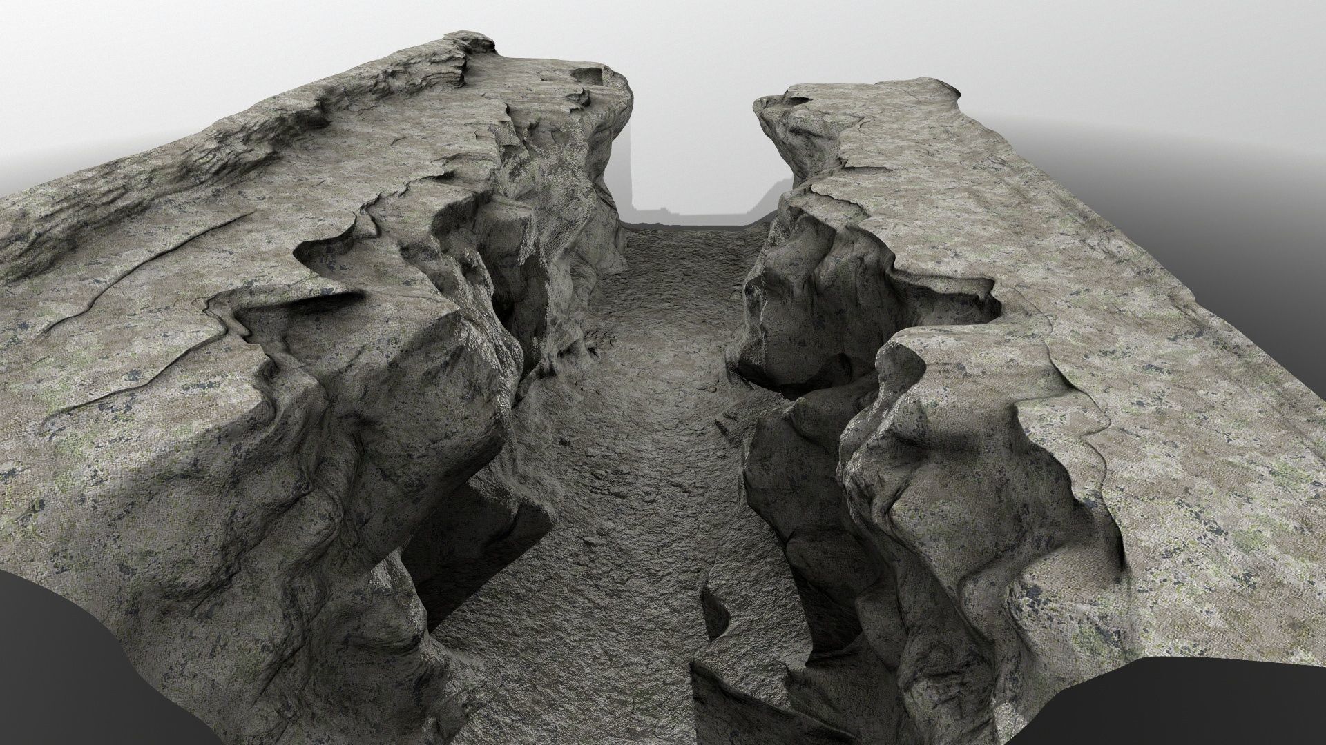 canyon 4 piece of rock Low-poly 3D model_4