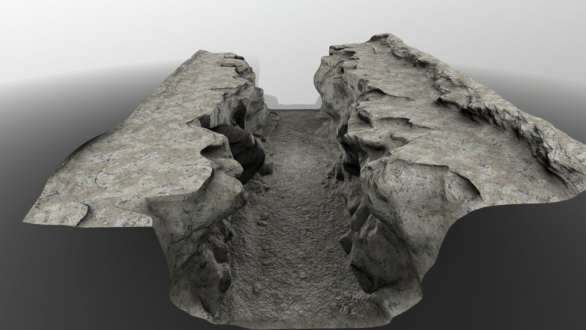 canyon 4 piece of rock Low-poly 3D model_2