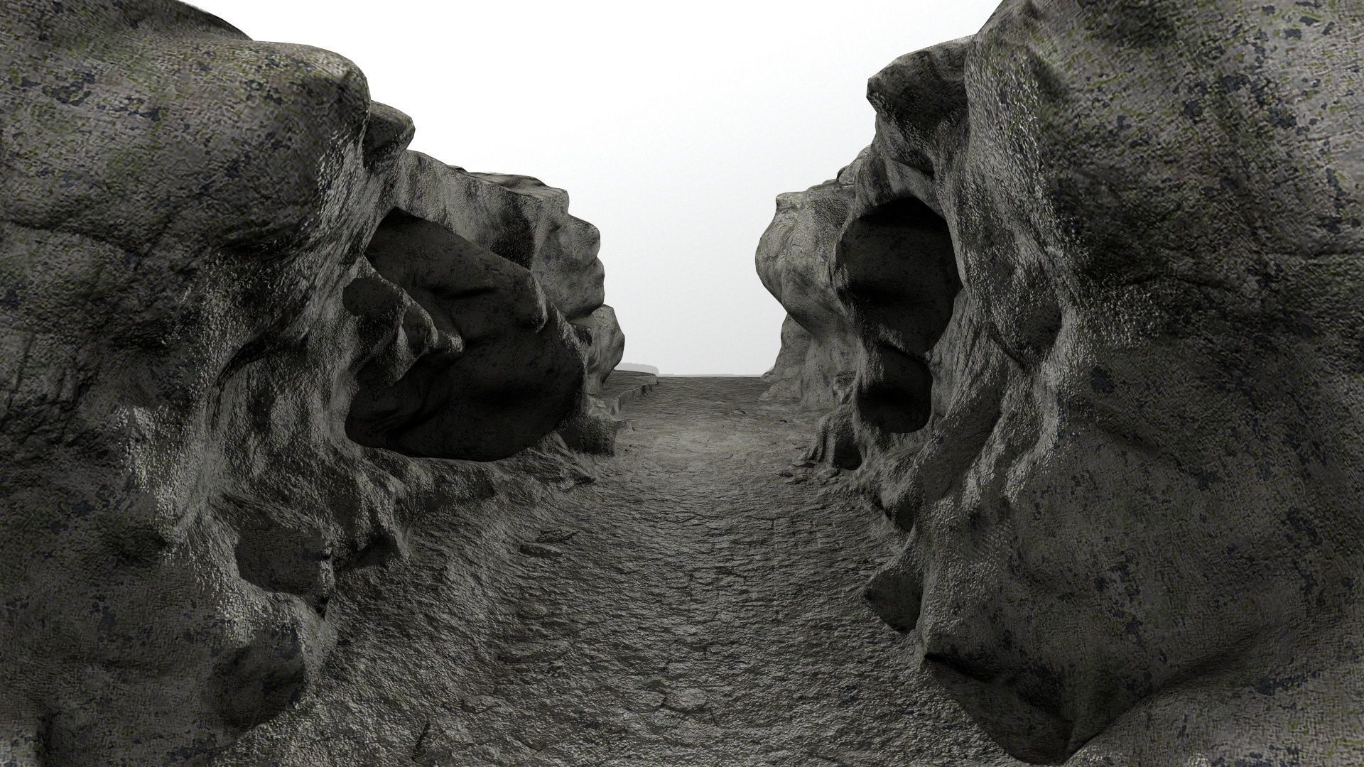 canyon 4 piece of rock Low-poly 3D model_1