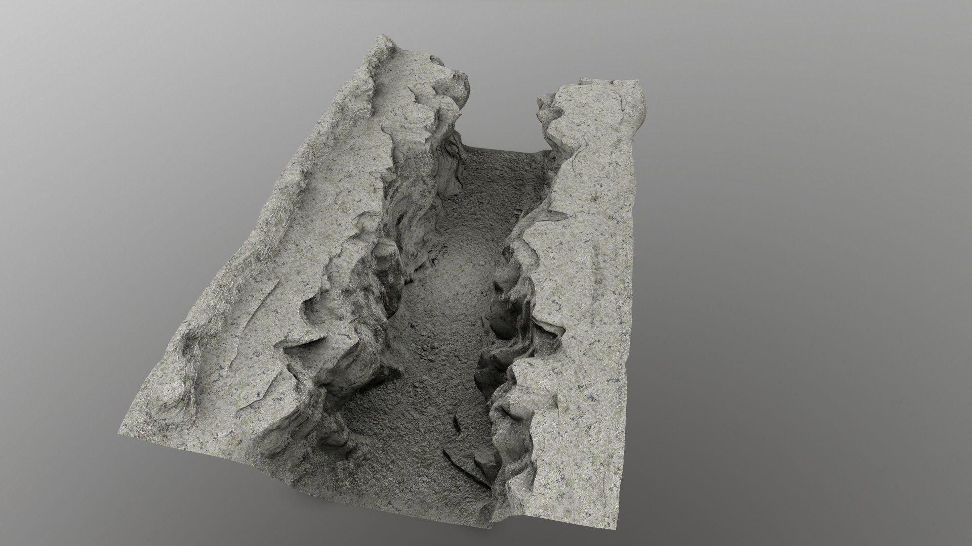 canyon 3 piece of concrete Low-poly 3D model_9
