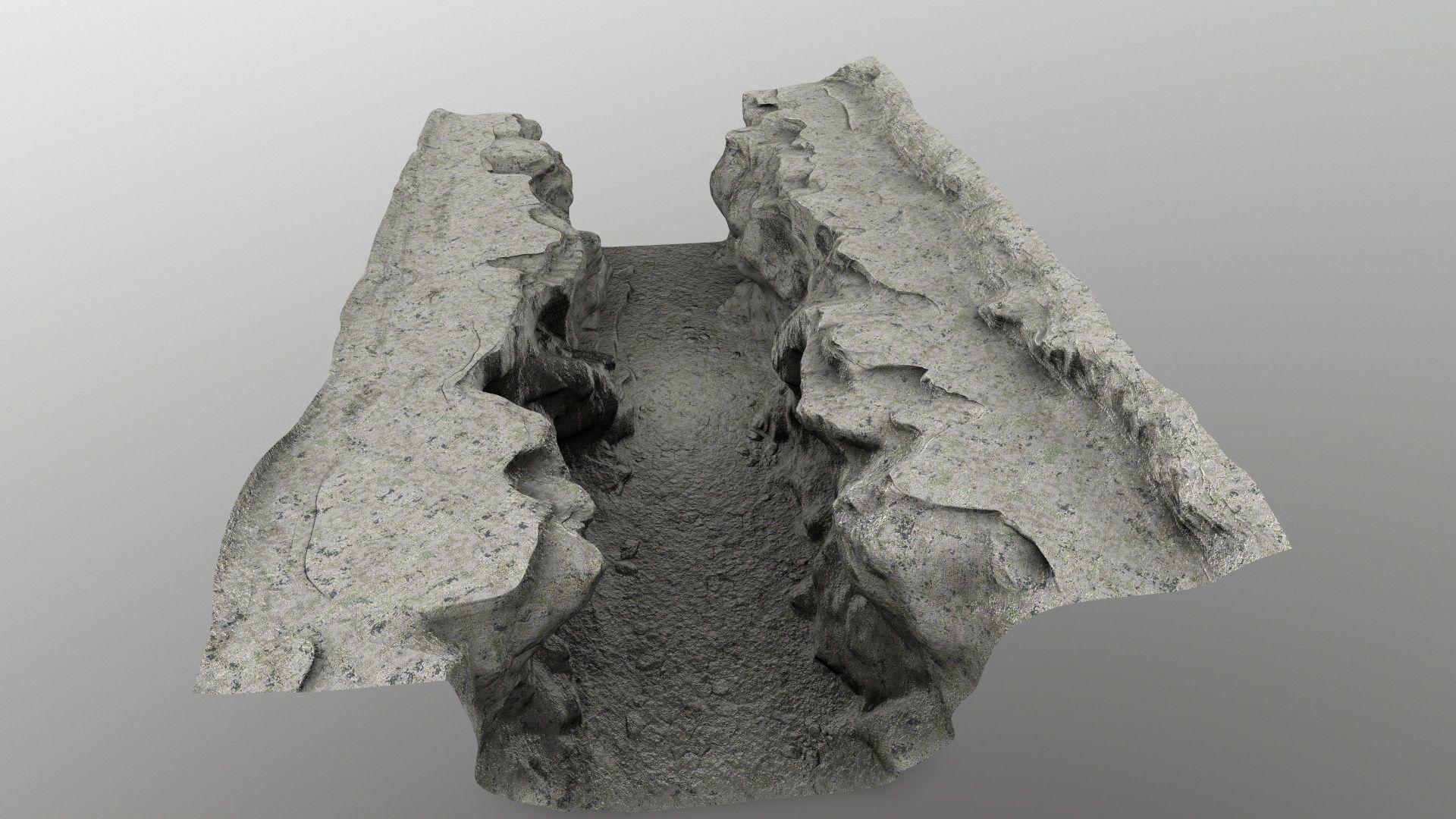 canyon 3 piece of concrete Low-poly 3D model_7