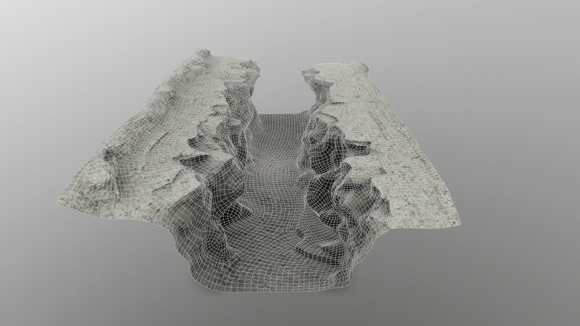 canyon 3 piece of concrete Low-poly 3D model_10