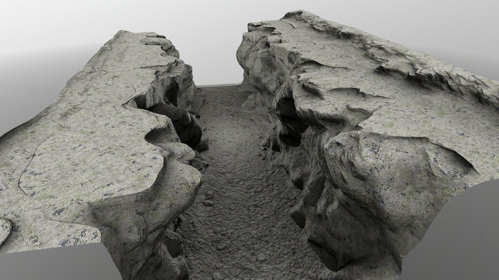 canyon 3 piece of concrete Low-poly 3D model_6
