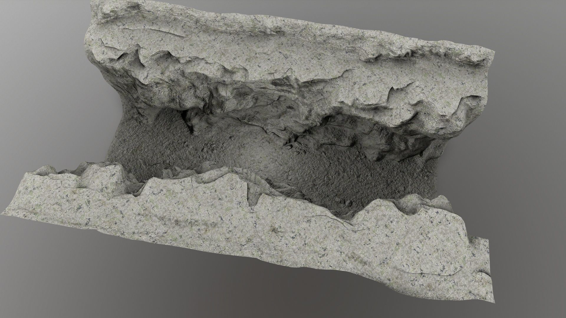 canyon 3 piece of concrete Low-poly 3D model_8