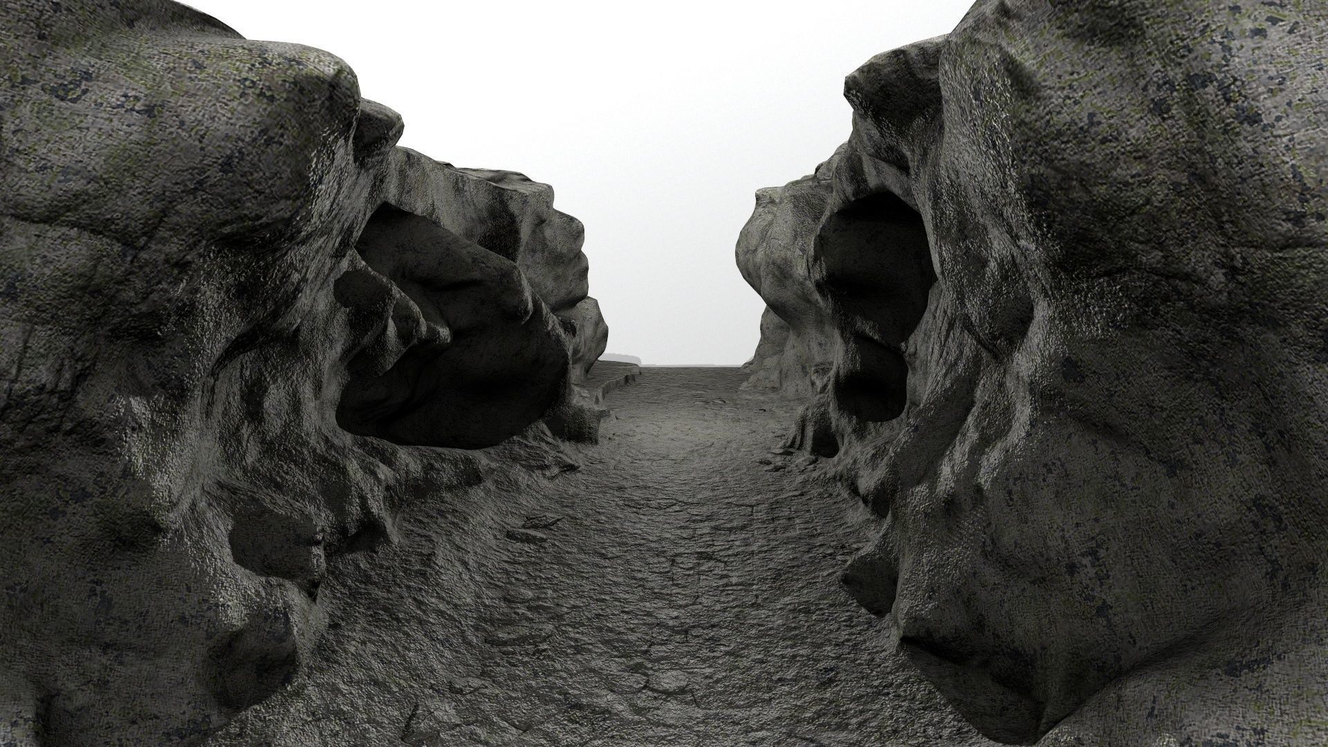 canyon 3 piece of concrete Low-poly 3D model_1