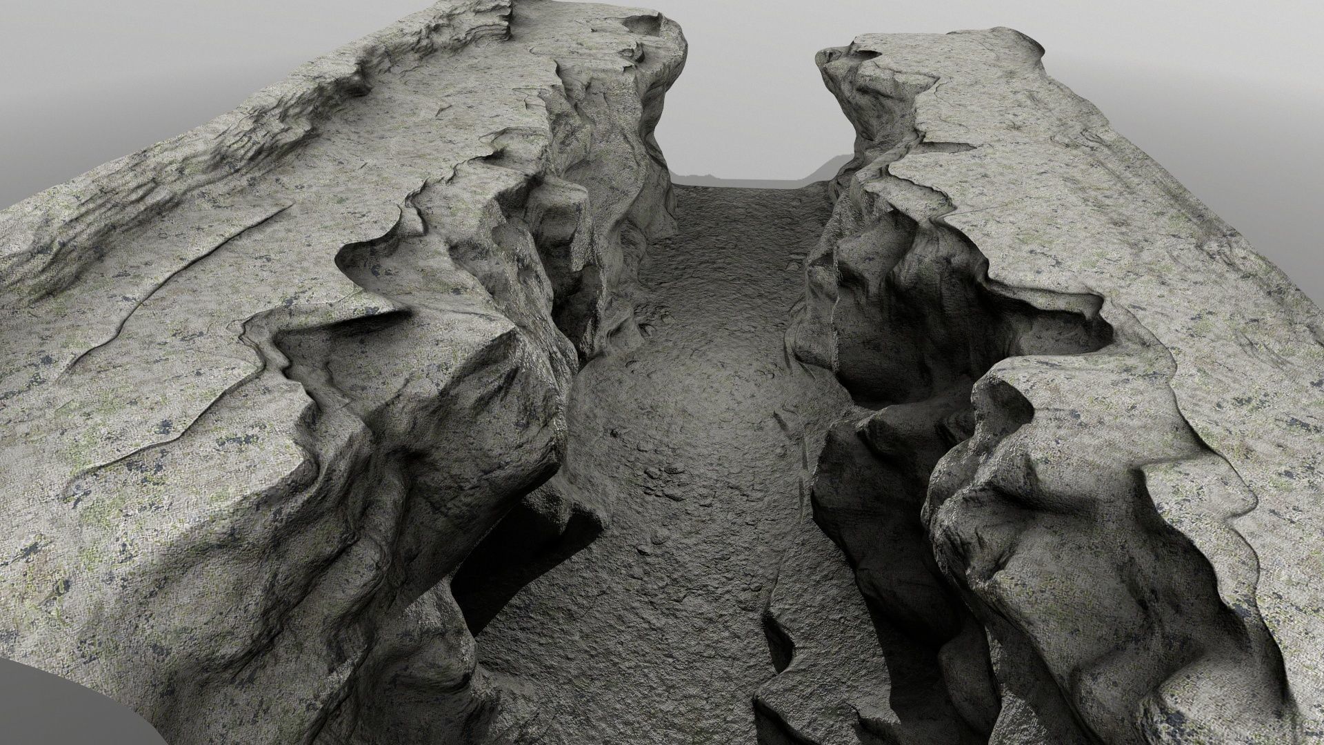 canyon 3 piece of concrete Low-poly 3D model_5