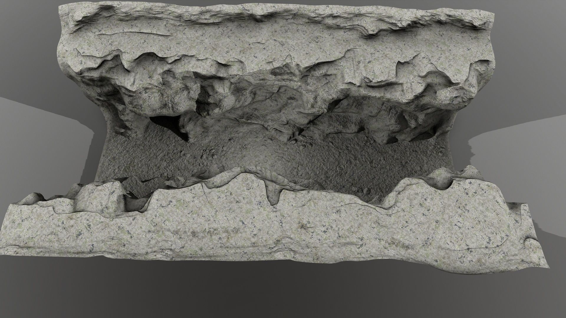 canyon 3 piece of concrete Low-poly 3D model_3