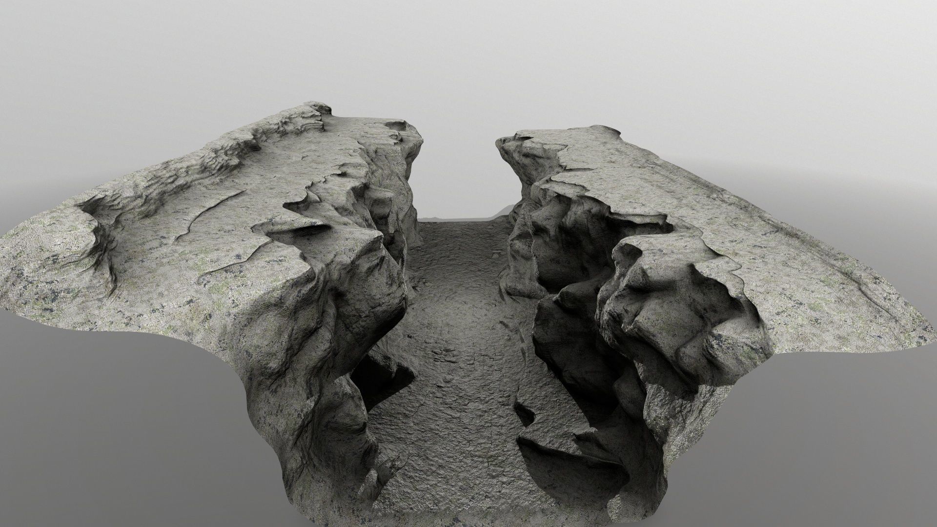 canyon 3 piece of concrete Low-poly 3D model_4