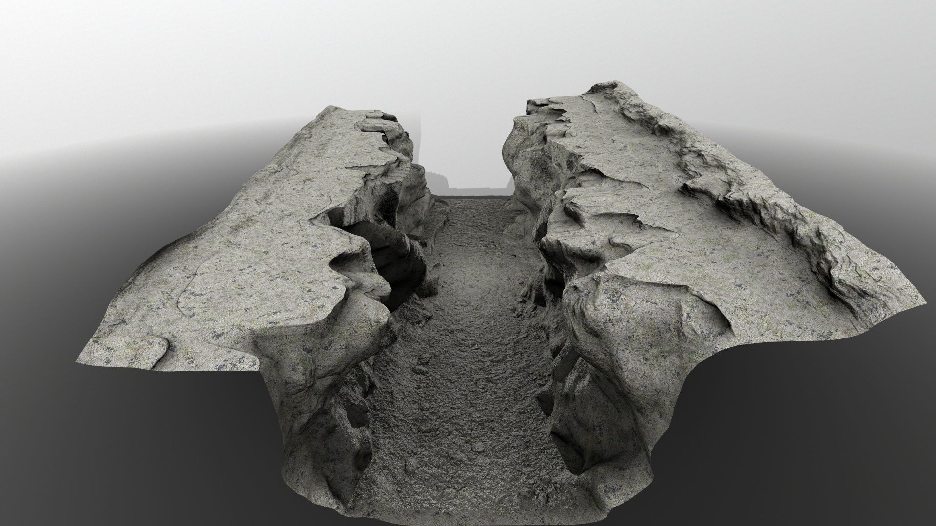 canyon 3 piece of concrete Low-poly 3D model_2