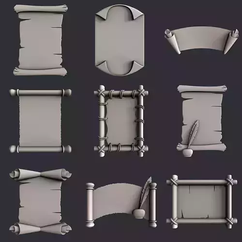 3d STL models for CNC or 3d printer set scroll 3D print model