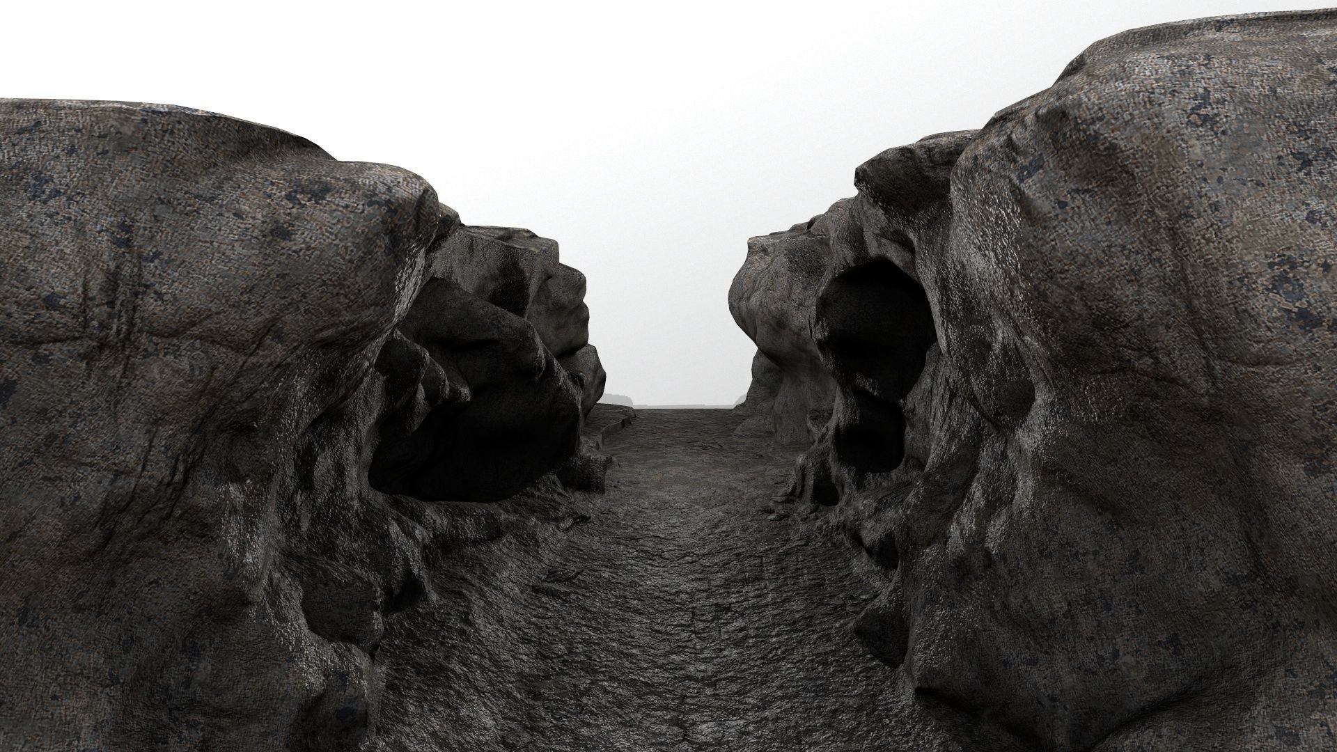 canyon 5 piece of rock Low-poly 3D model_1
