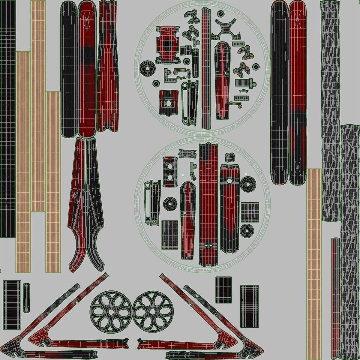 Realistic Cruiser Beach Bicycle 3D model_14