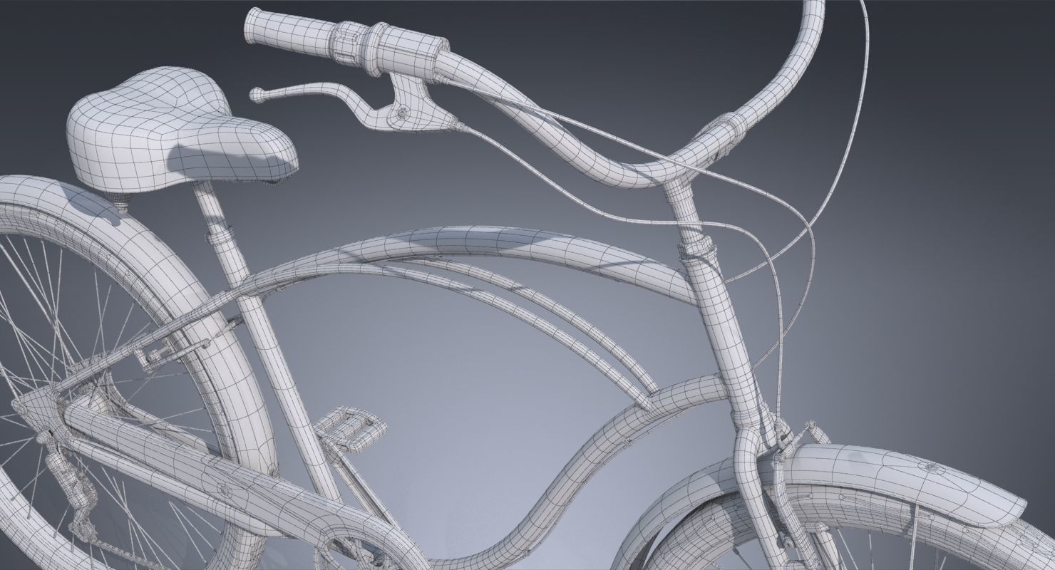 Realistic Cruiser Beach Bicycle 3D model_12