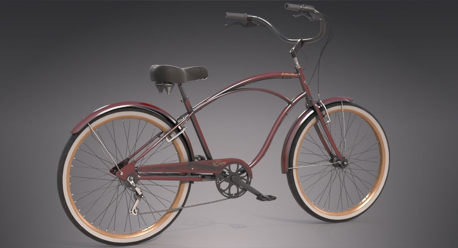 Realistic Cruiser Beach Bicycle 3D model_1