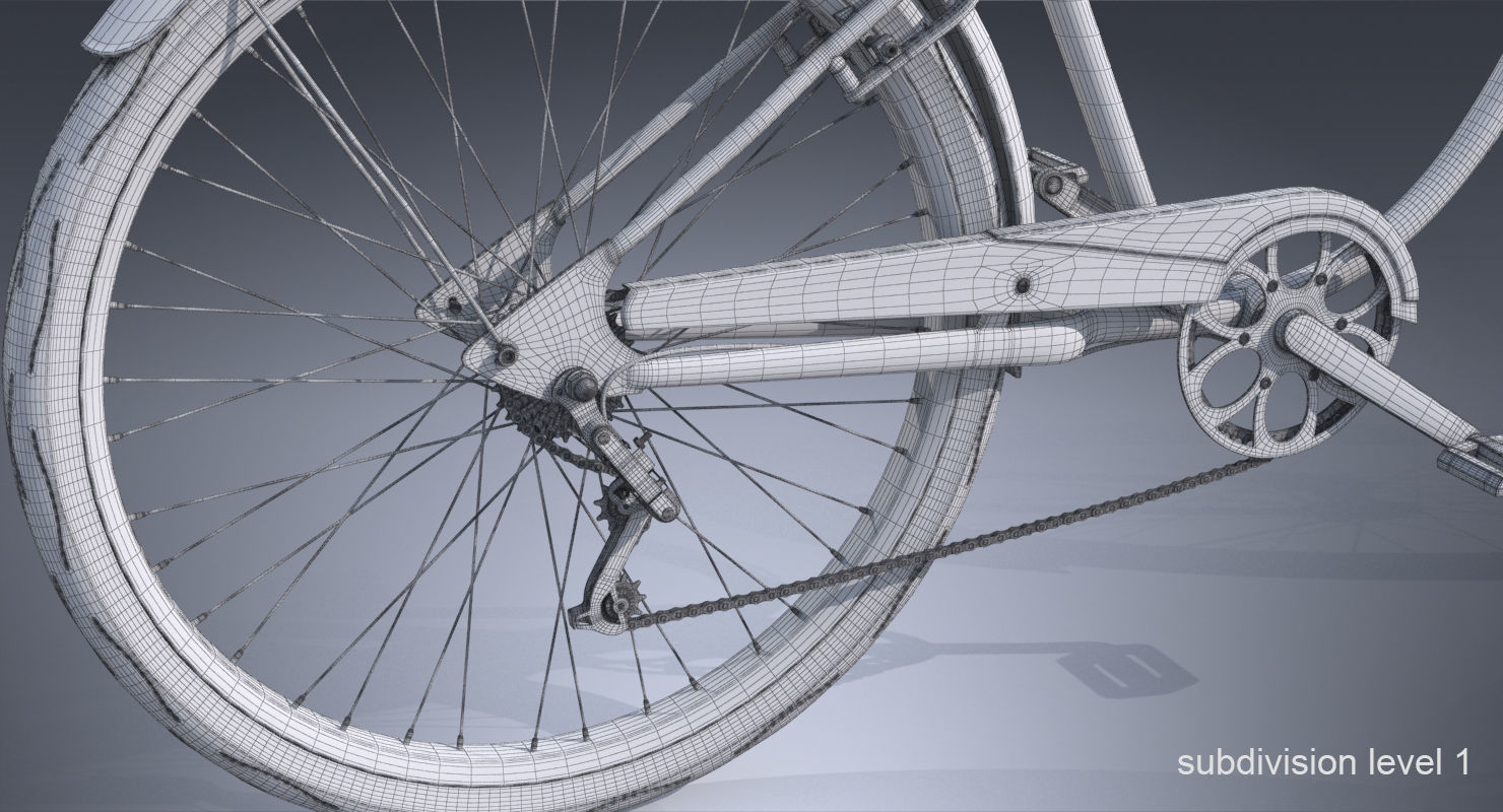 Realistic Cruiser Beach Bicycle 3D model_11
