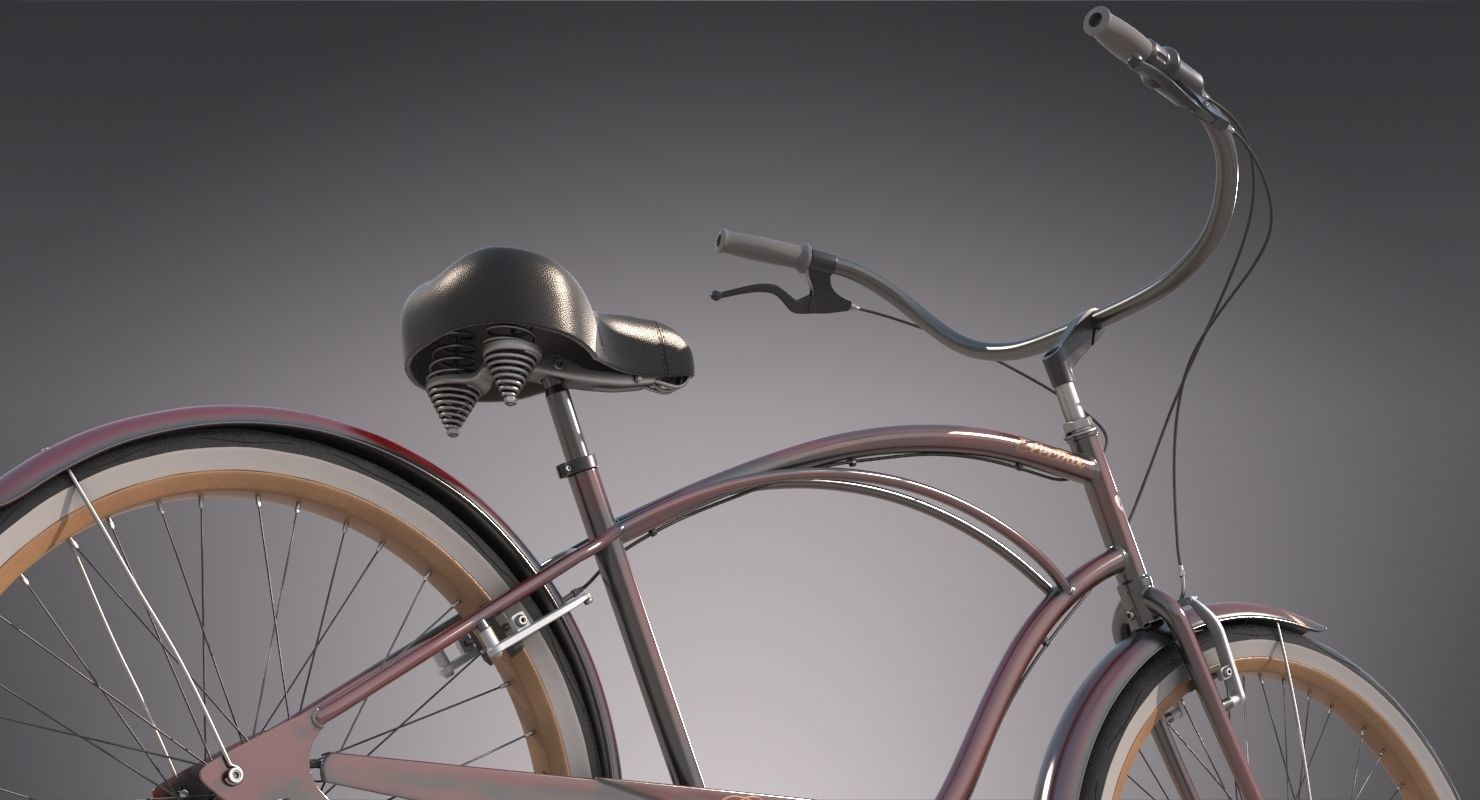 Realistic Cruiser Beach Bicycle 3D model_7