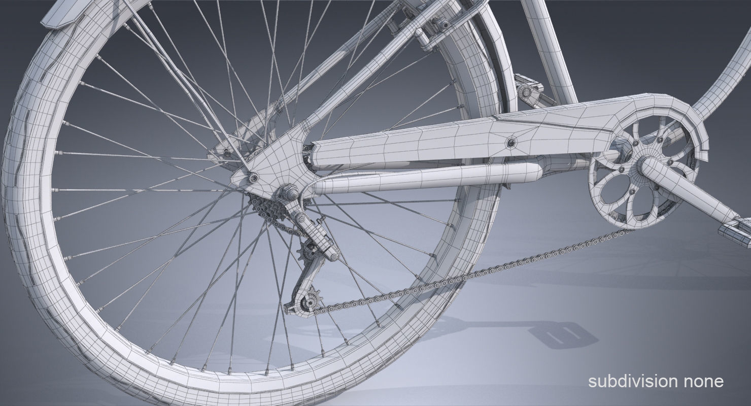 Realistic Cruiser Beach Bicycle 3D model_9