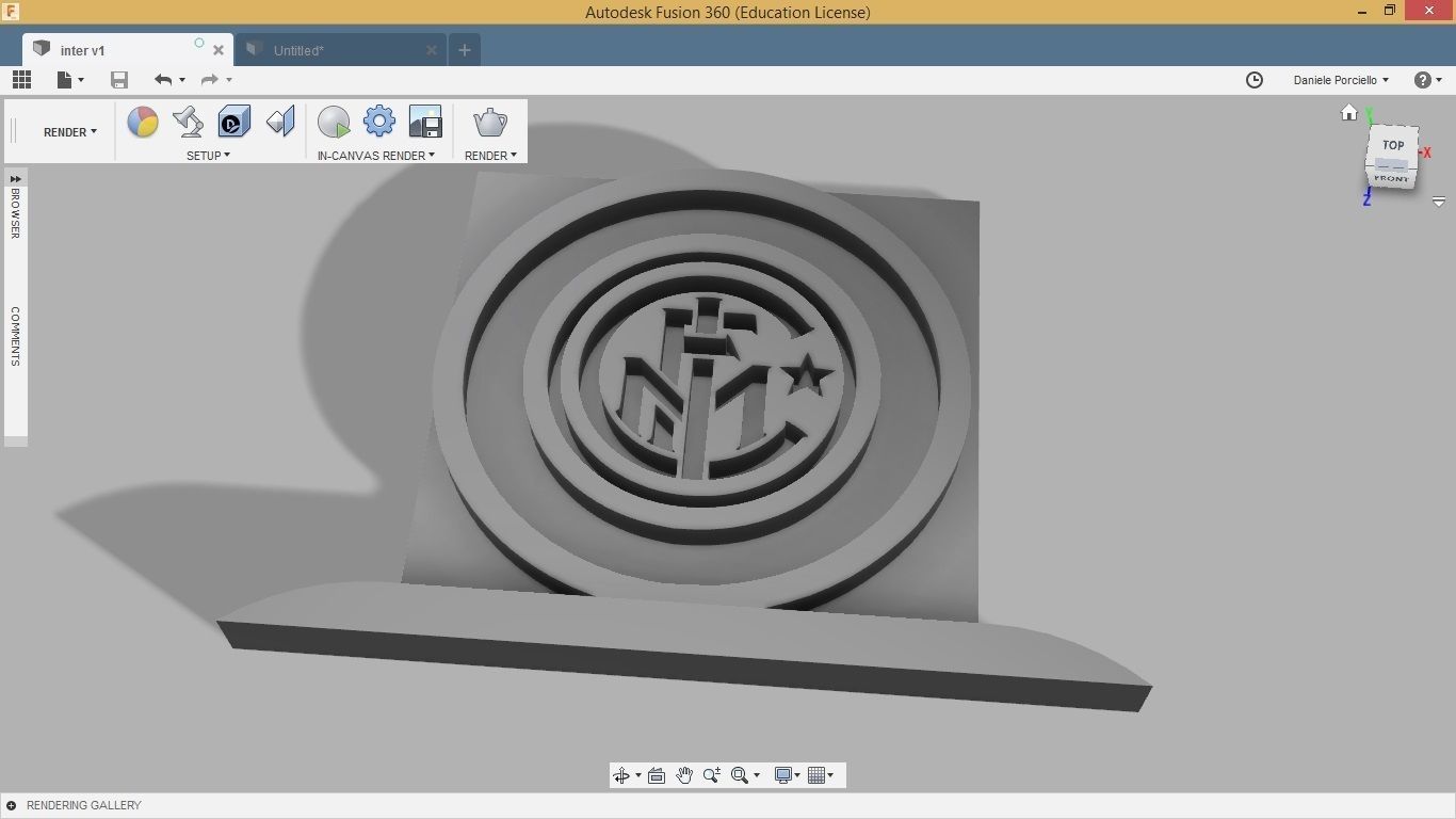 Inter Logo 3D print model_3