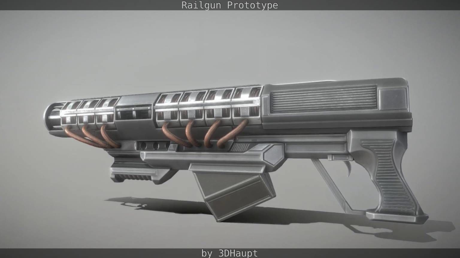 Railgun Prototype free VR / AR / low-poly 3D model | CGTrader