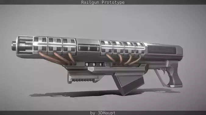 Railgun Prototype   Free low-poly 3D model