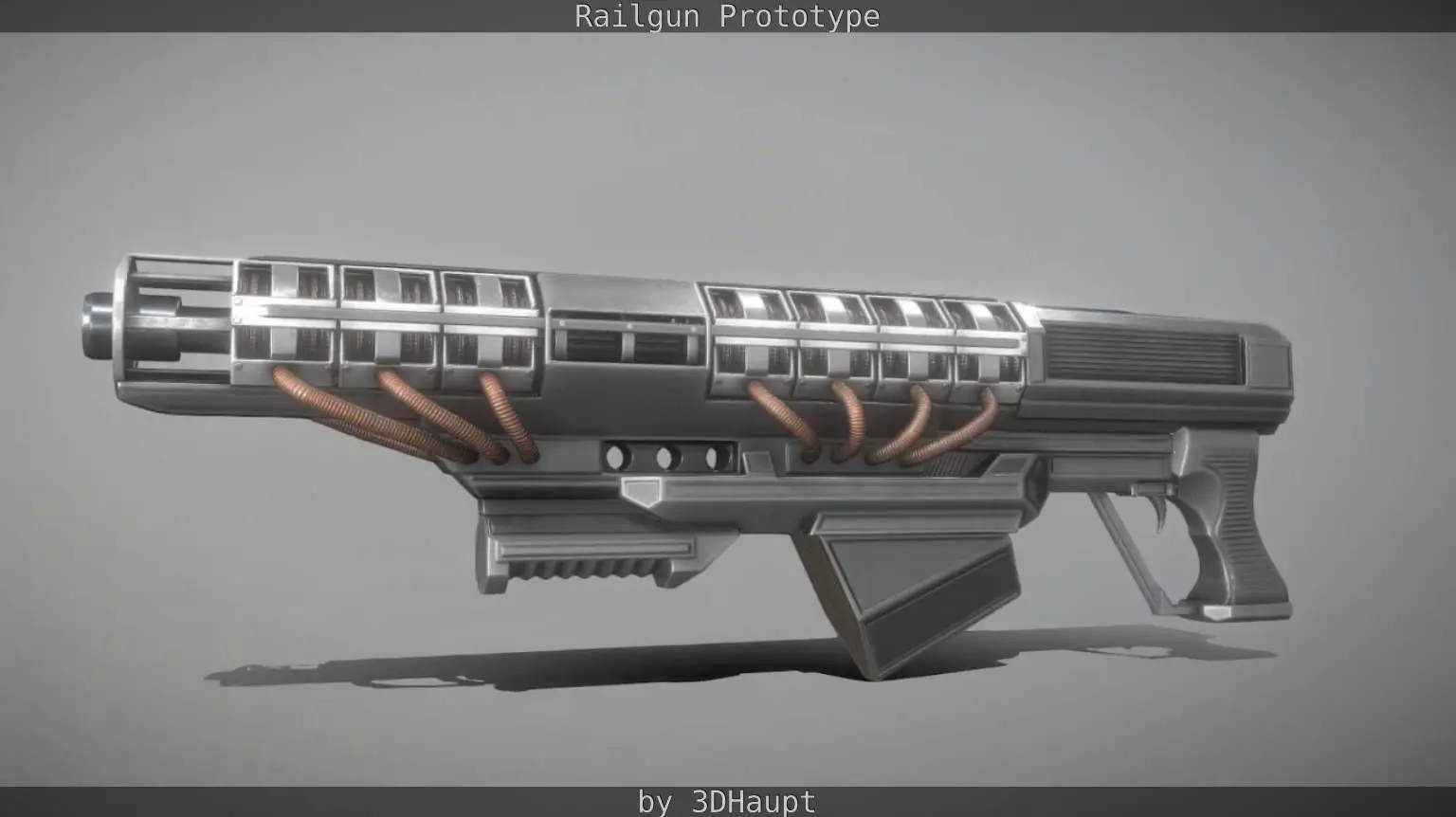 Railgun Prototype Free low-poly 3D model