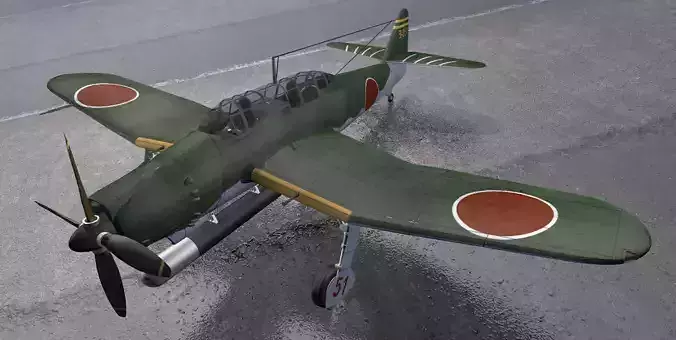 Aichi B7A2 Rjusei - aka Grace 3D model