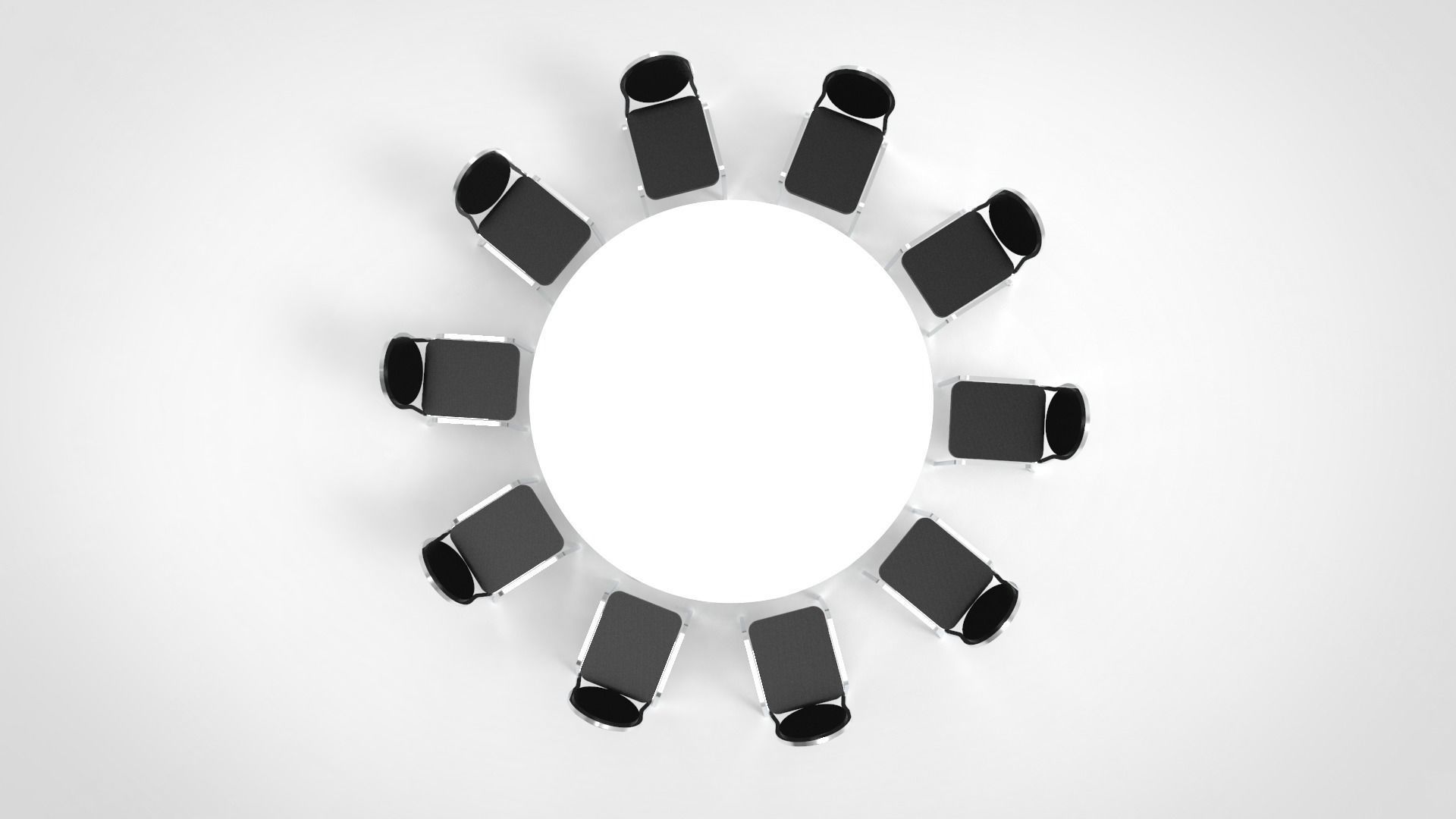 Round table set 3D model_6