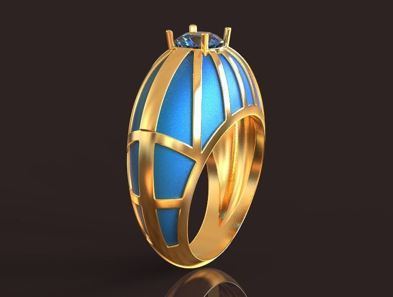 Sky Sphere Golden Ring 3d printing model 3D print model_3