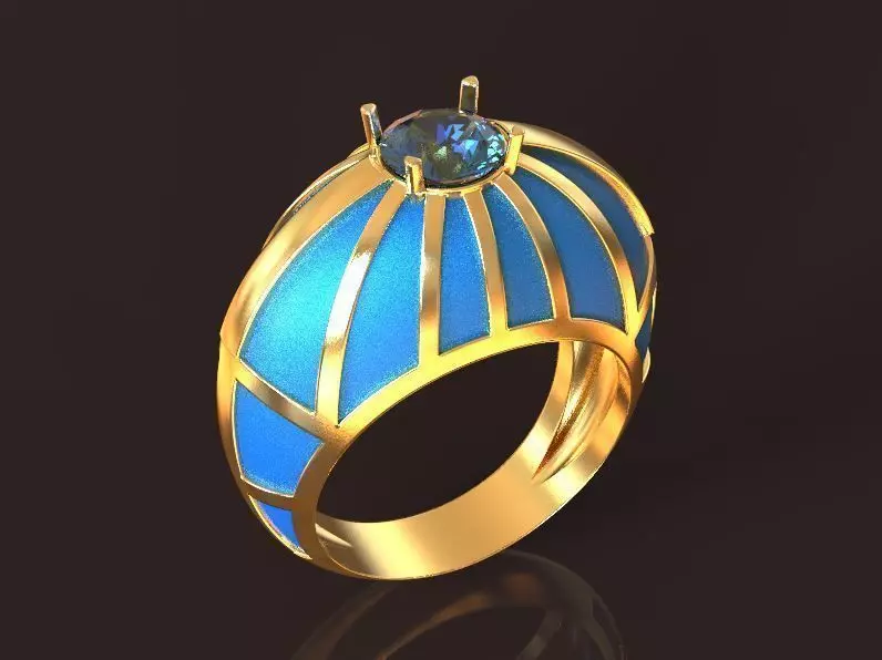 Sky Sphere Golden Ring 3d printing model 3D print model_0