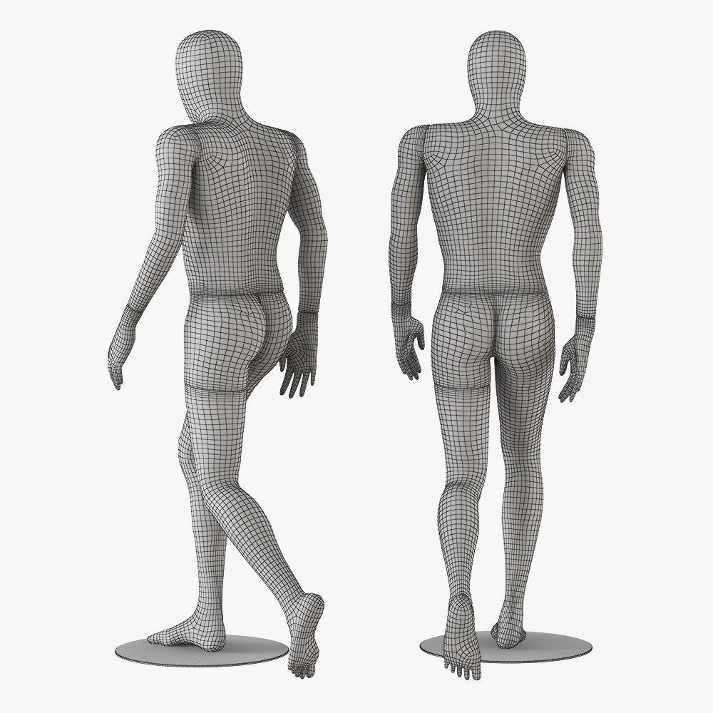 Faceless walking mannequin 12 3D model_4
