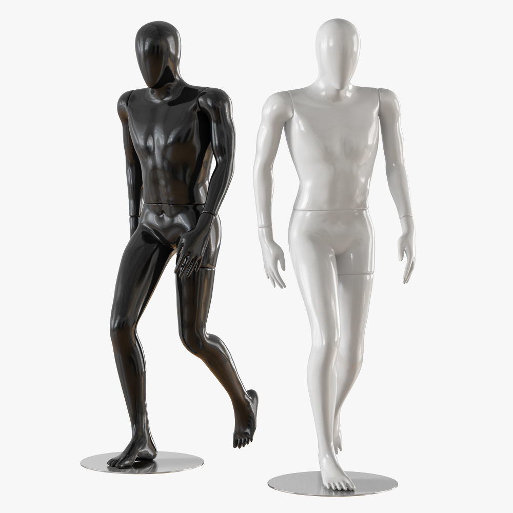 Faceless walking mannequin 12 3D model_1