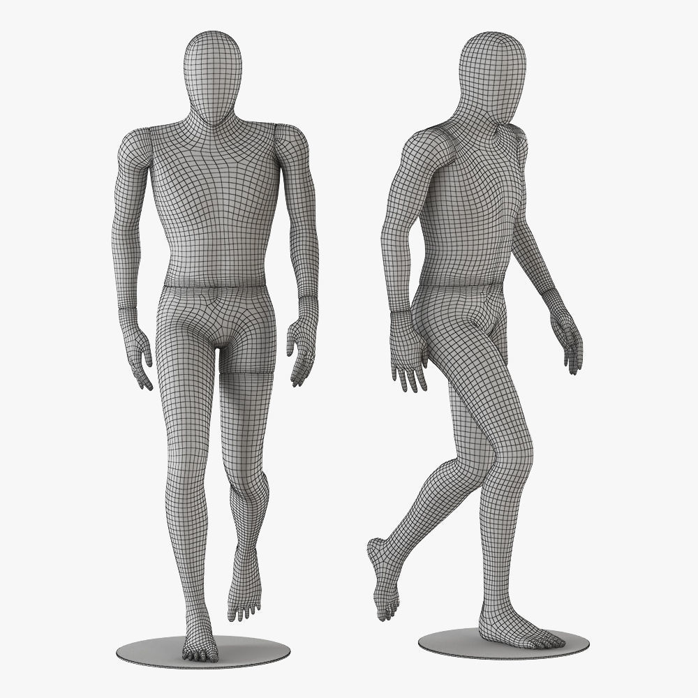 Faceless walking mannequin 12 3D model_3