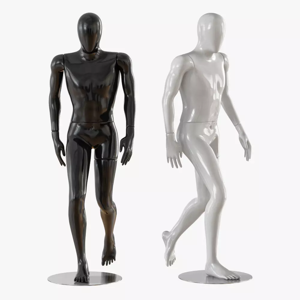 Faceless walking mannequin 12 3D model_0