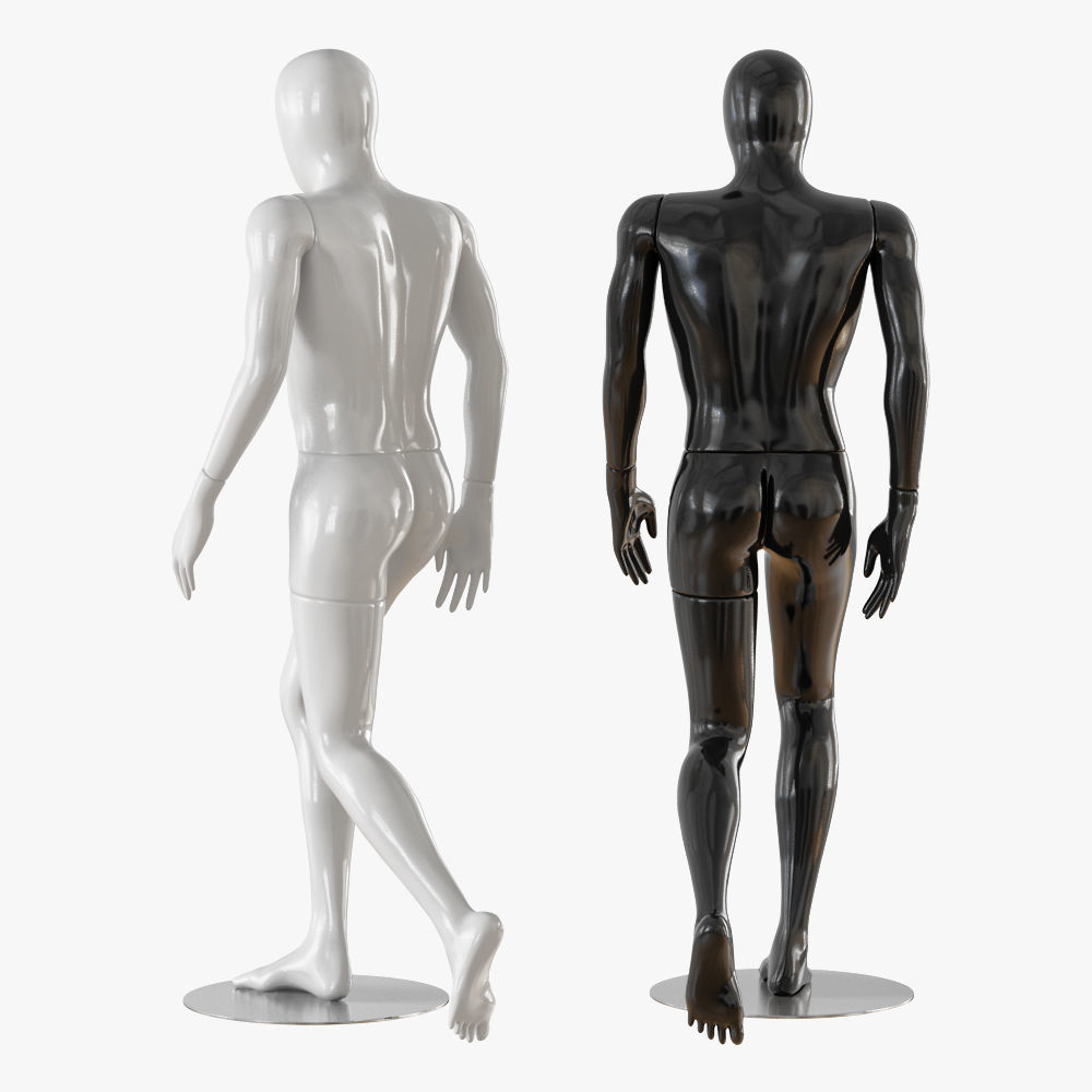 Faceless walking mannequin 12 3D model_2