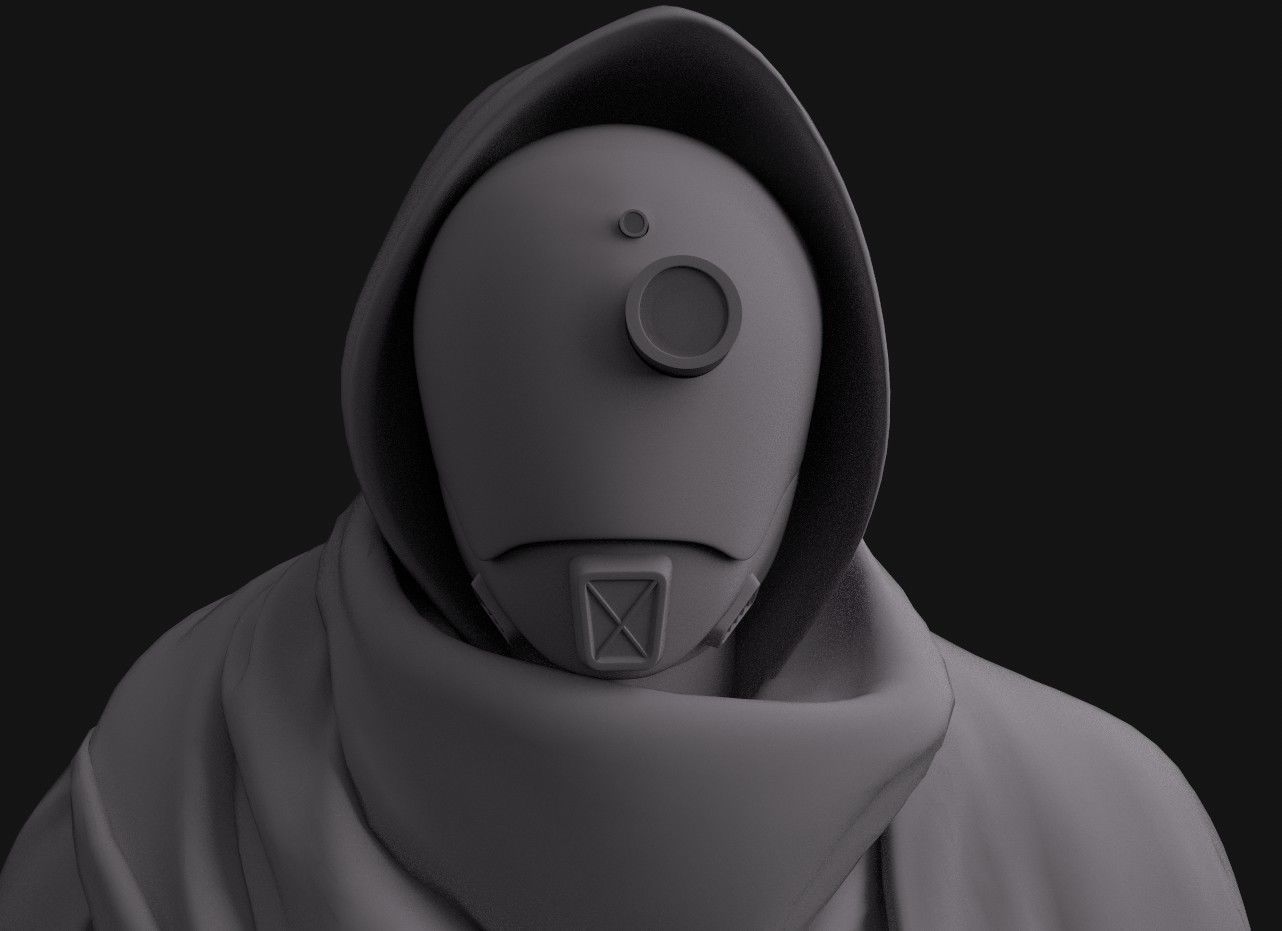 Hermit Drone Low-poly 3D model_3