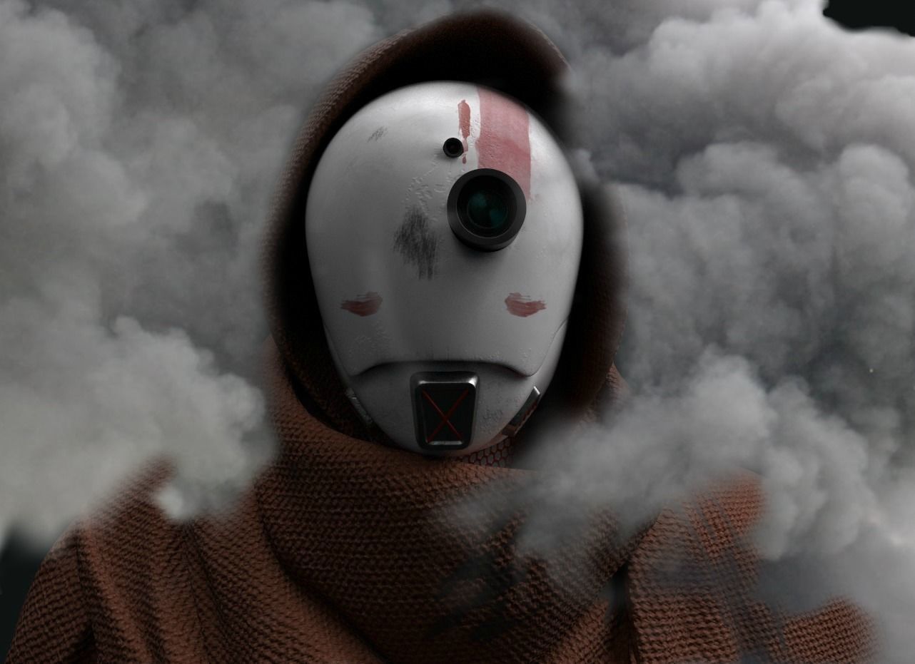 Hermit Drone Low-poly 3D model_1