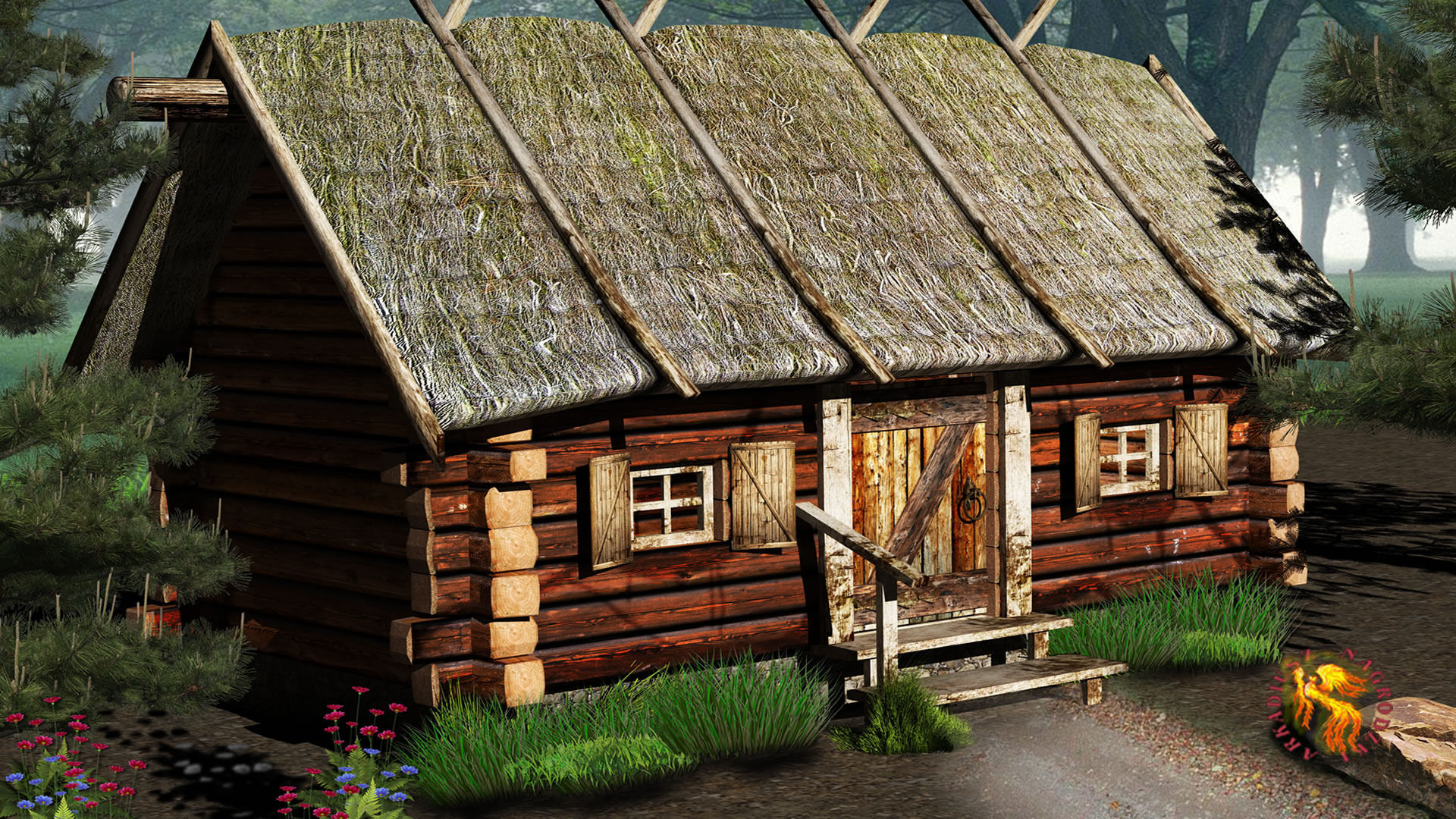 country cottage1 lwo Low-poly 3D model_1