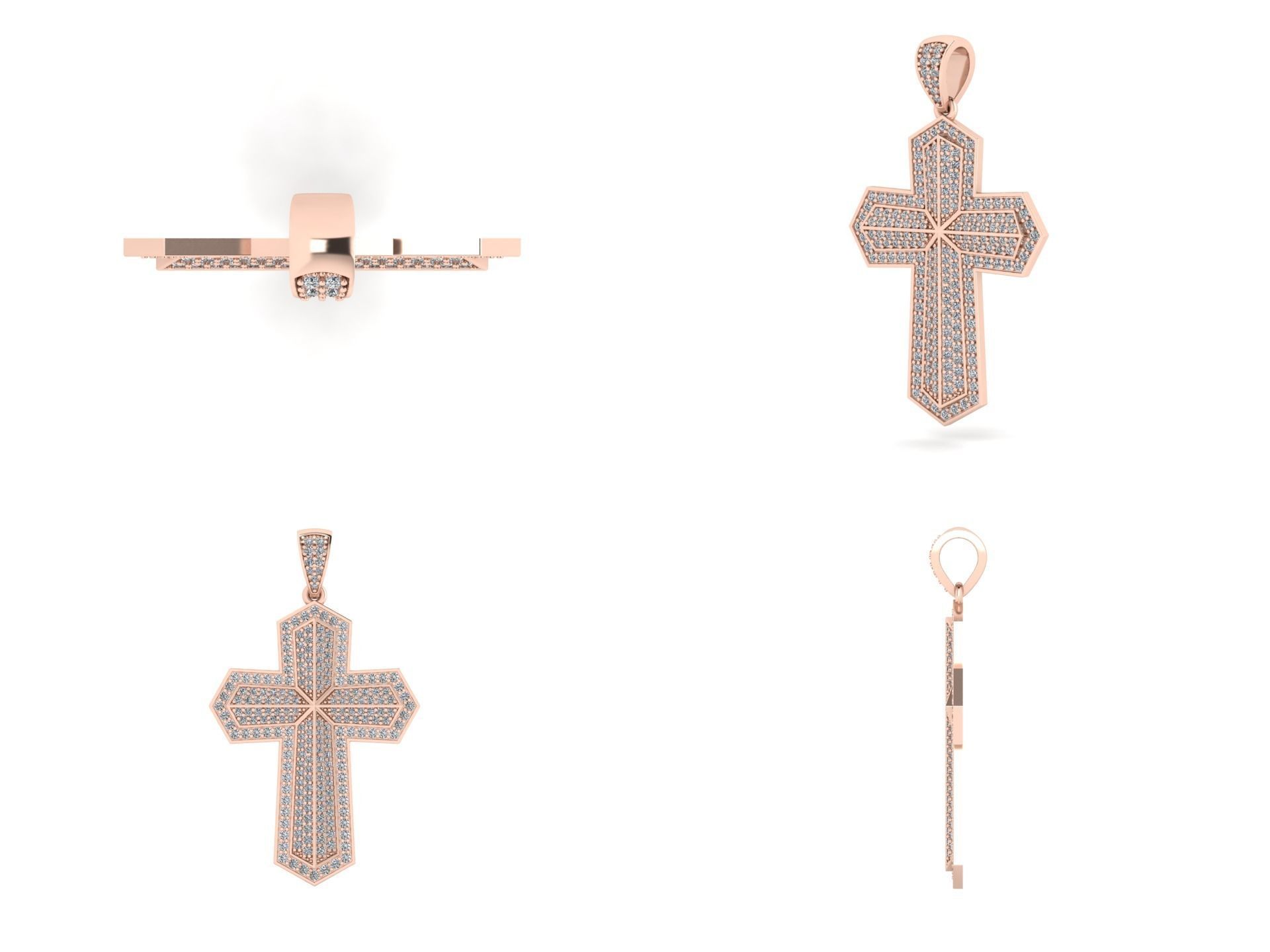 Pendant od 7 cross 3D print model_3