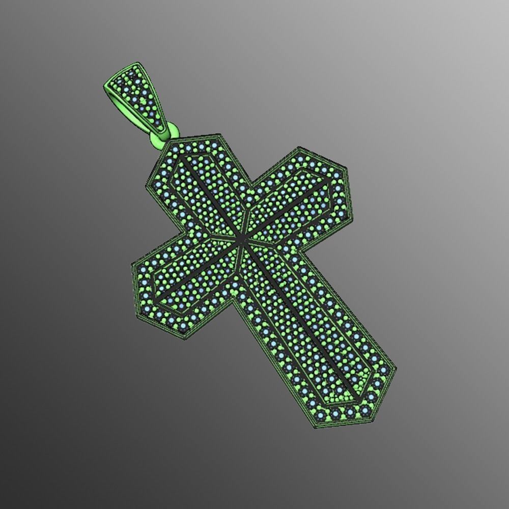 Pendant od 7 cross 3D print model_2