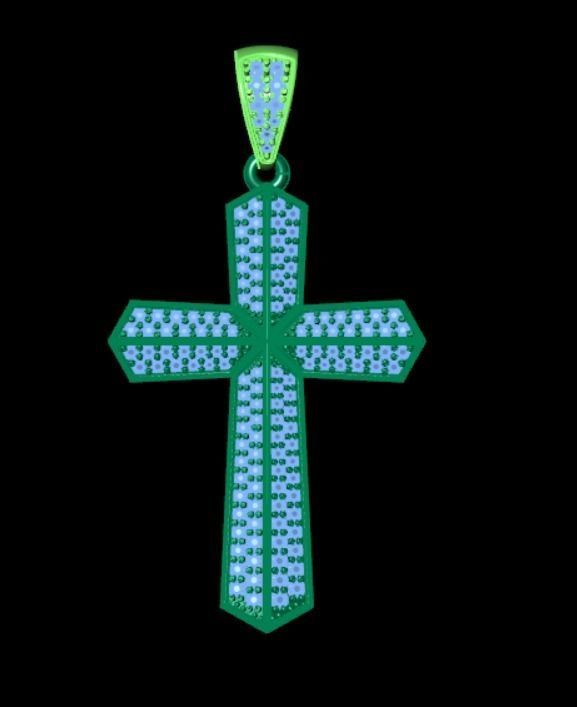 Pendant od 7 cross 3D print model_11