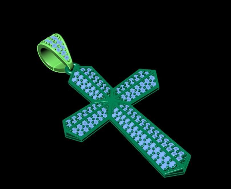 Pendant od 7 cross 3D print model_9