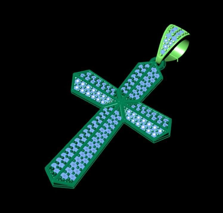 Pendant od 7 cross 3D print model_8