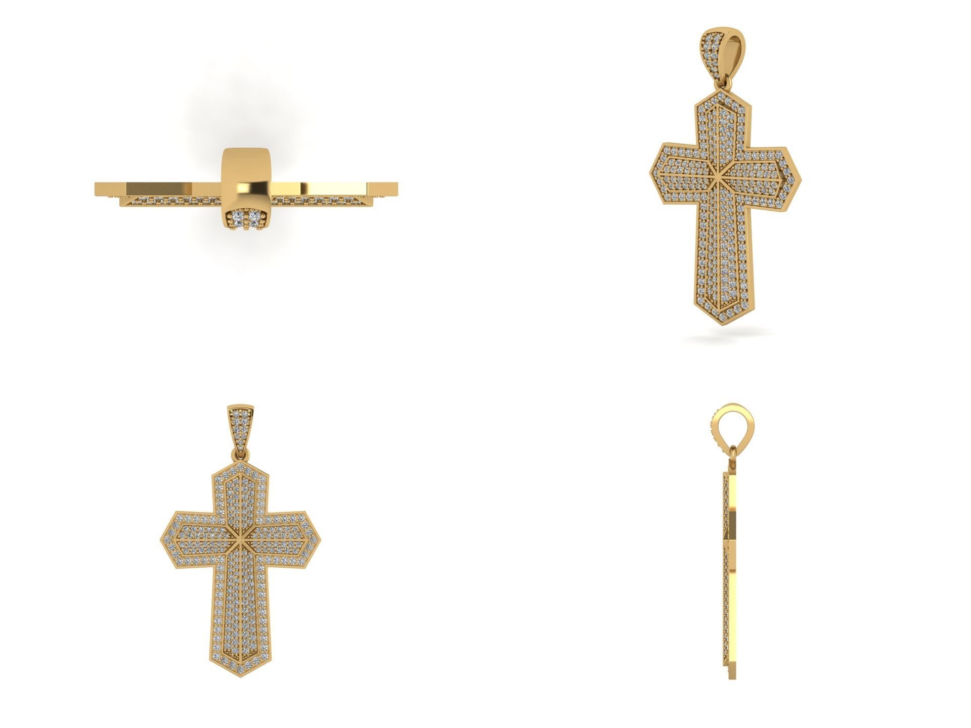 Pendant od 7 cross 3D print model_4