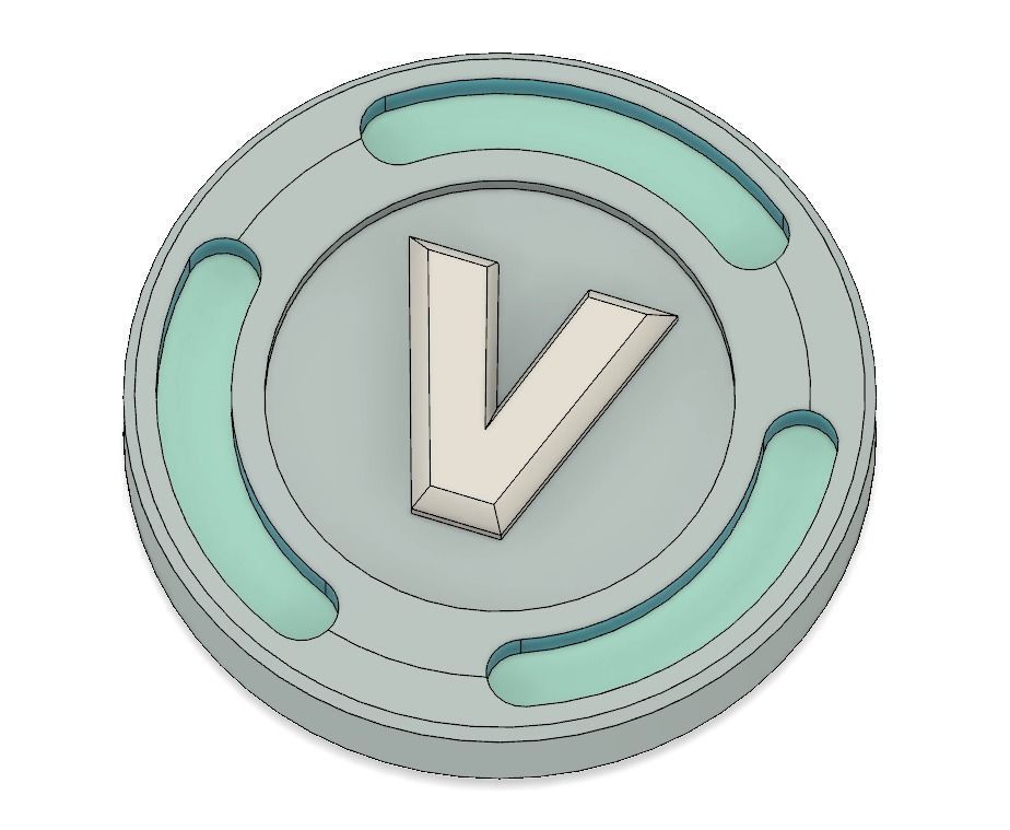 V-Bucks Coin Model 3D print model_1